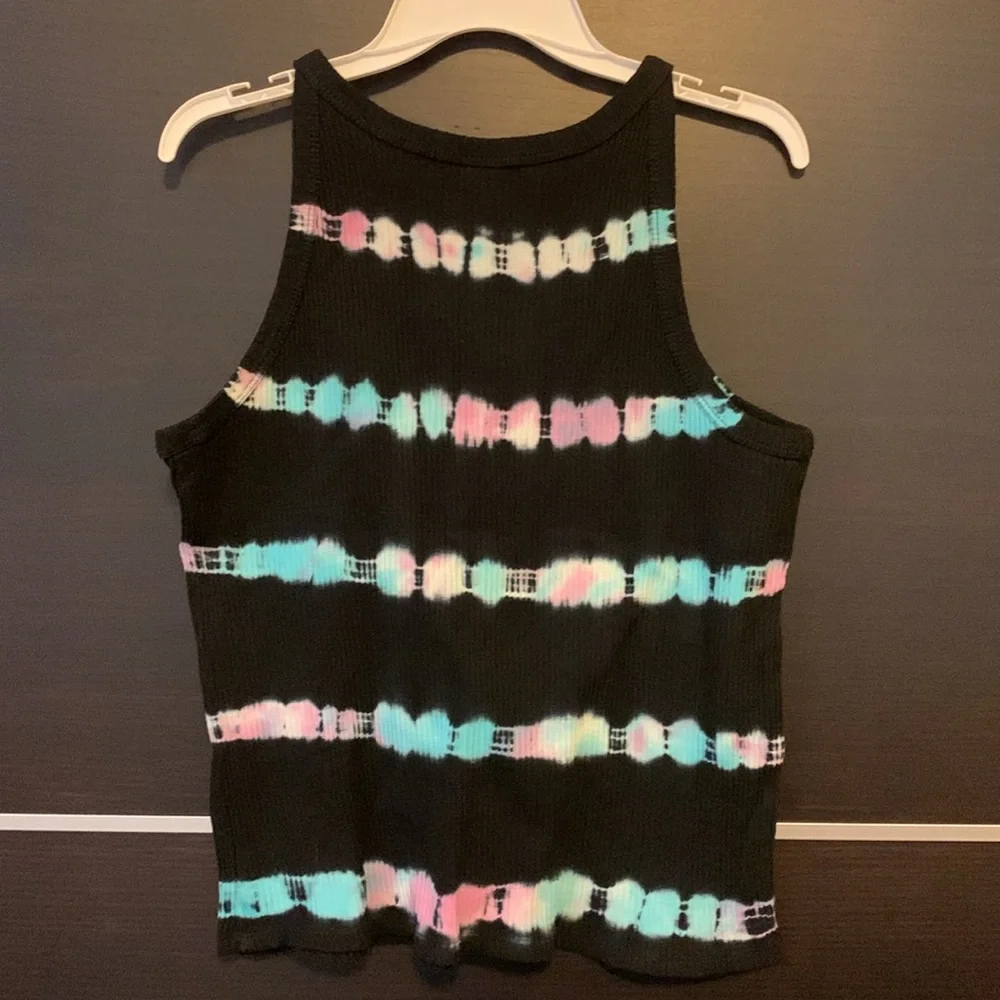 Justice Girls Black Ribbed High Neck Tank Top - NWOT